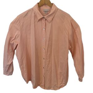 Soft Surroundings Pink Button Front Tunic Blouse 100% Tencel Shirt Plus Size 2X